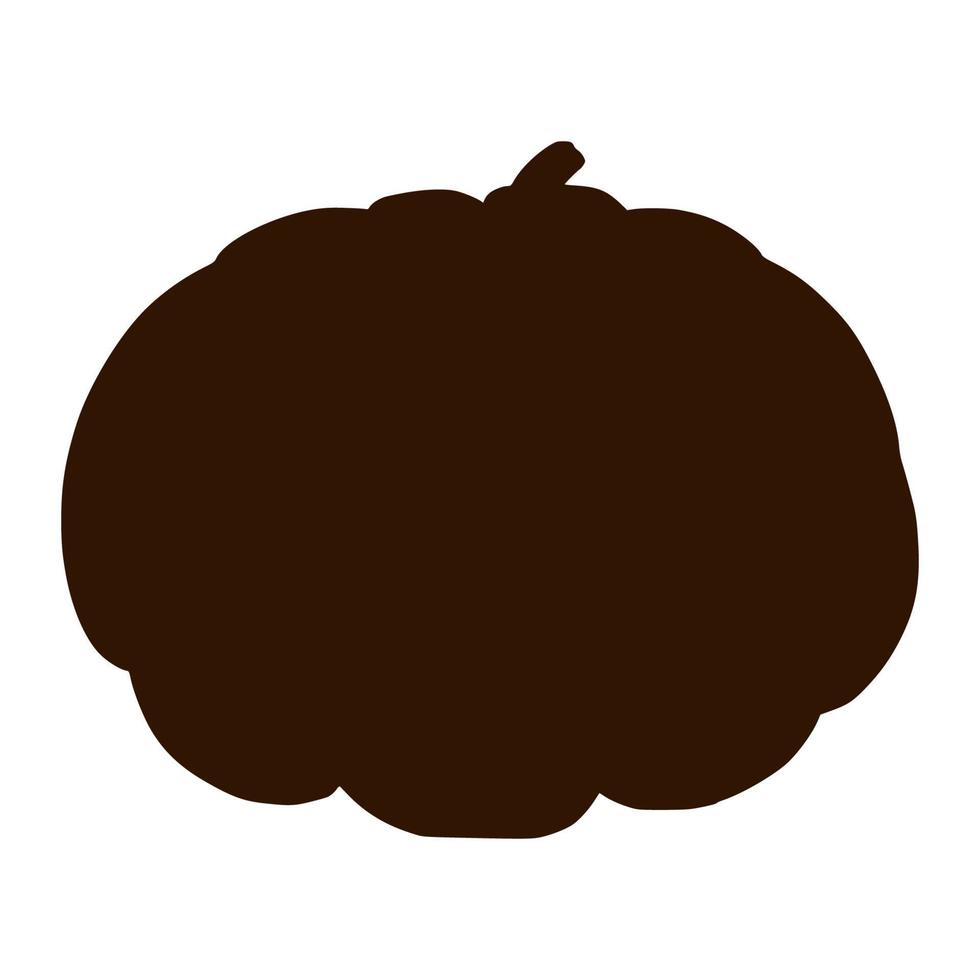 Fairytale Squash Shadow. Autumn gourd Illustration. Ripe pumpkin Silhouette. Element for autumn decorative design, halloween invitation, harvest, sticker, print, logo, menu, recipe vector
