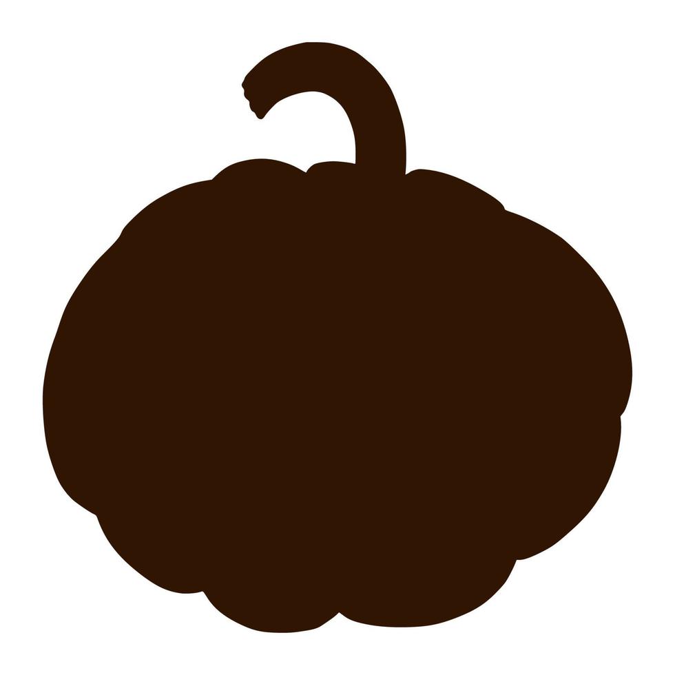 Ripe Pumpkin Shadow. Fresh squash silhouette. Food Element for autumn decorative design, halloween invitation, harvest, sticker, print, logo, menu, recipe vector