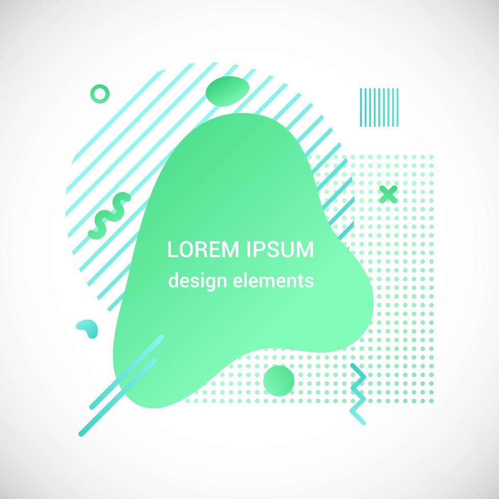 Modern liquid abstract element shape gradient memphis style design fluid vector colorful illustration banner simple shape template for presentation, flyer, brochure isolated on white background.