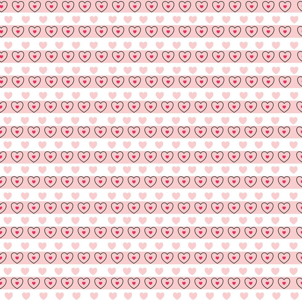 Seamless pattern Heart-shaped backgrounds arranged in a row Design for Print, wallpaper, fabric, textile Vector illustration