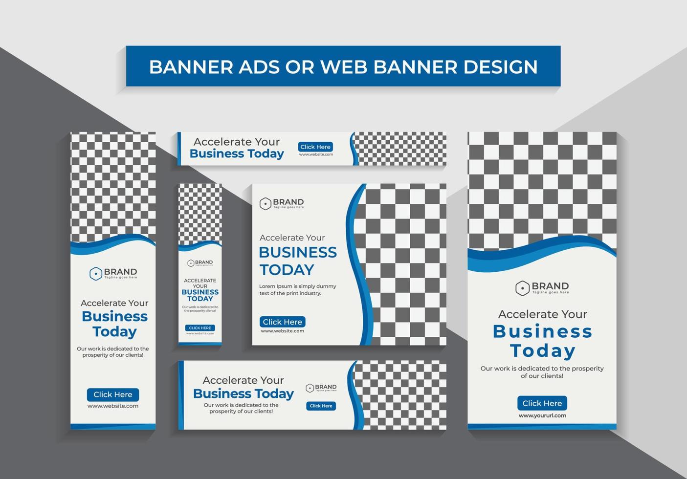Marketing Agency Business Banner Ads or Web Banners Design Template vector