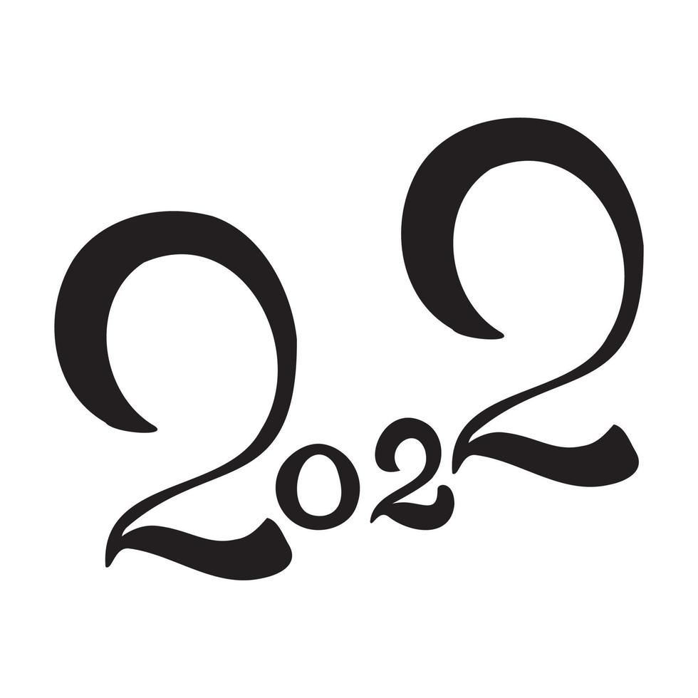 Black numbers 2022 Year of the tiger upcoming New Year holiday - Vector