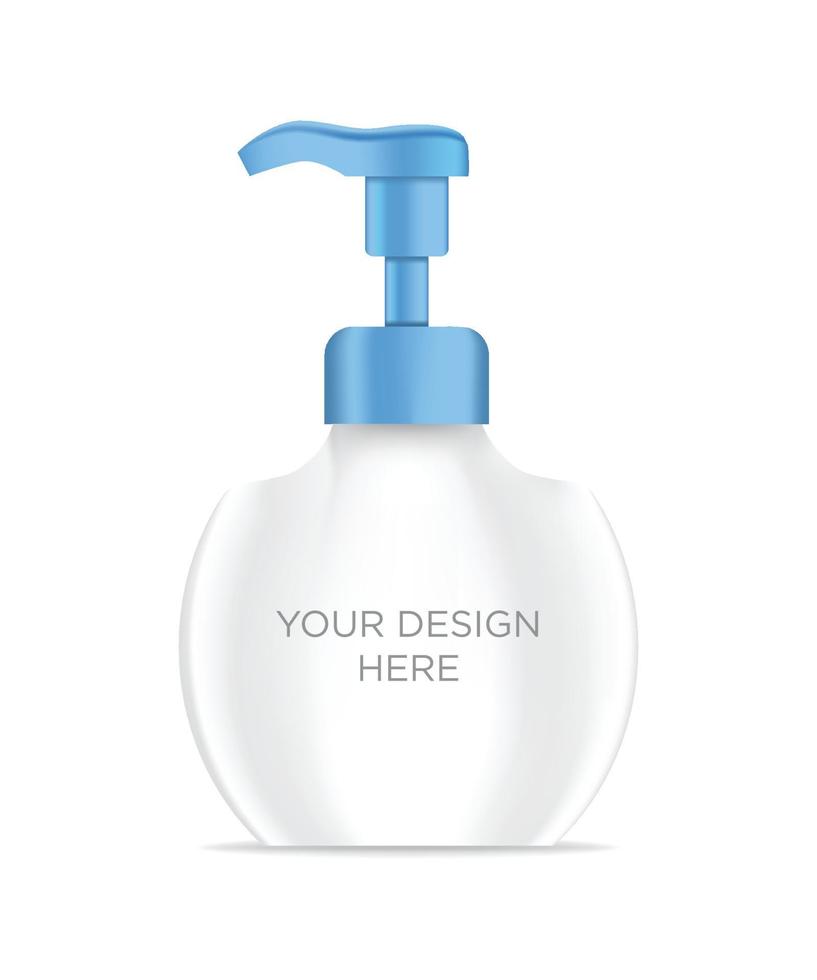 Hand wash bottle mockup vector illustration