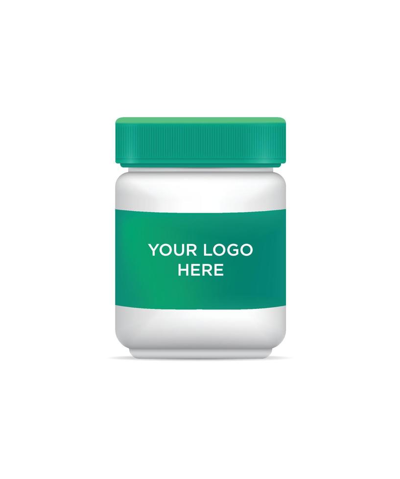 Vax balm bottle mockup green cap eps file vector