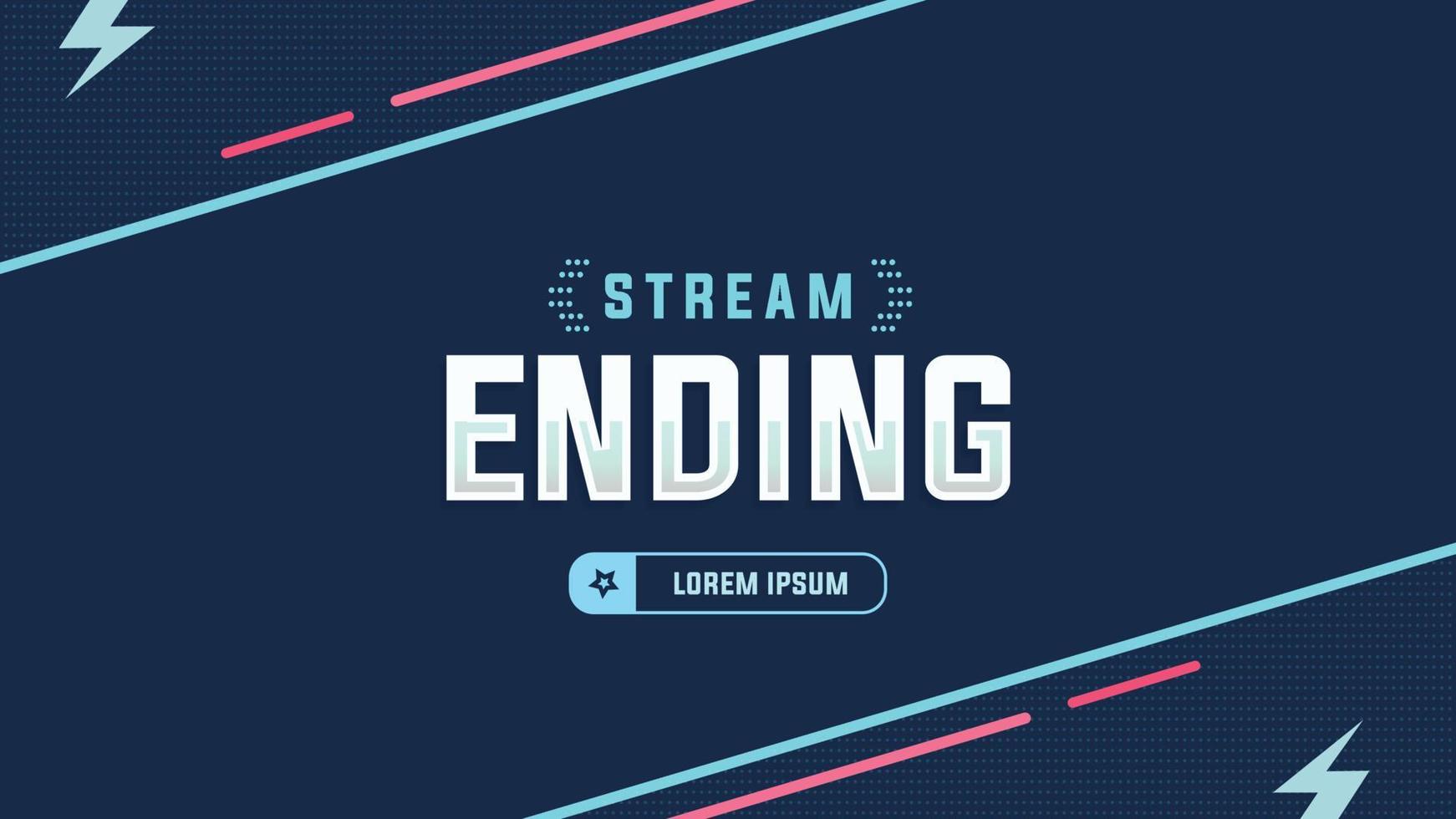 Stream ending overlay blue background vector