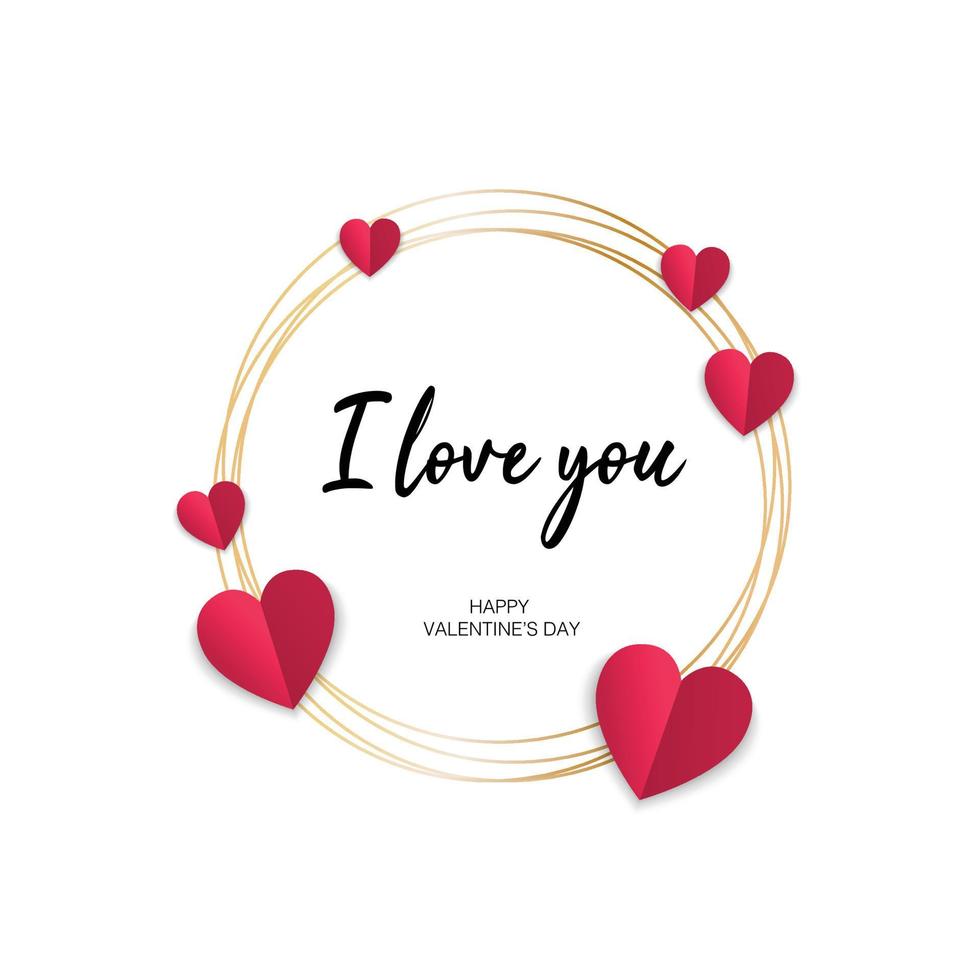 I love you valentines day card vector