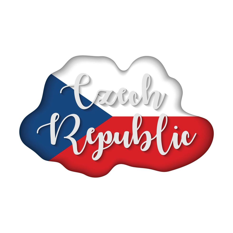 ilustración de la bandera de la república checa vector