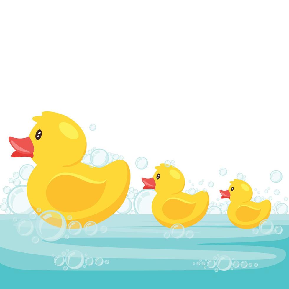 rubber ducks family vector