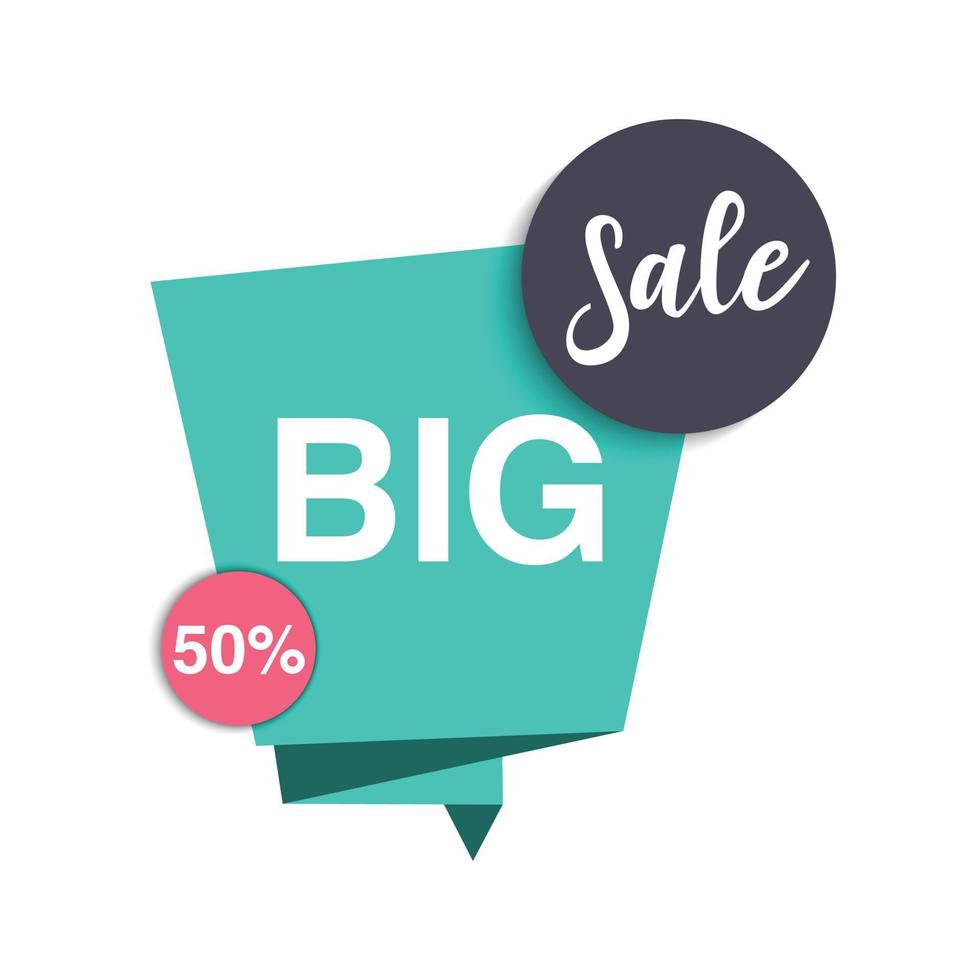 Sale geometric banner flat icon vector