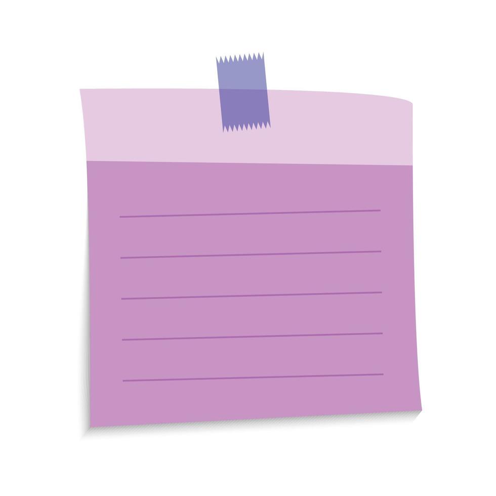 paper sticky note flat vector icon