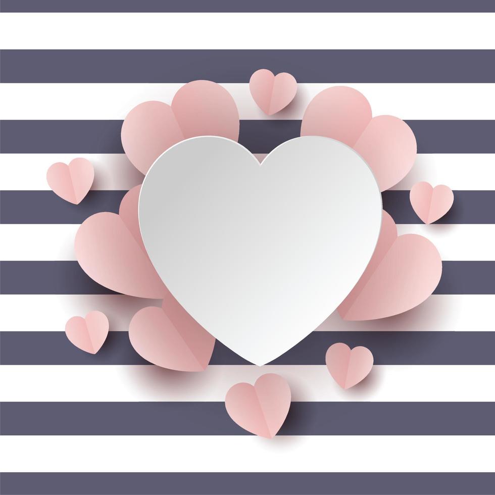 Empty space heart banner background vector