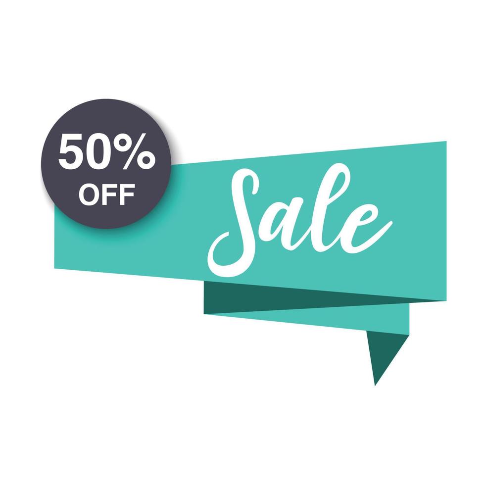 Sale geometric banner flat icon vector