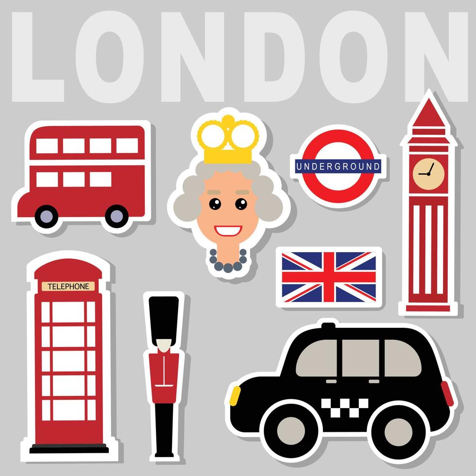 London stickers set vector