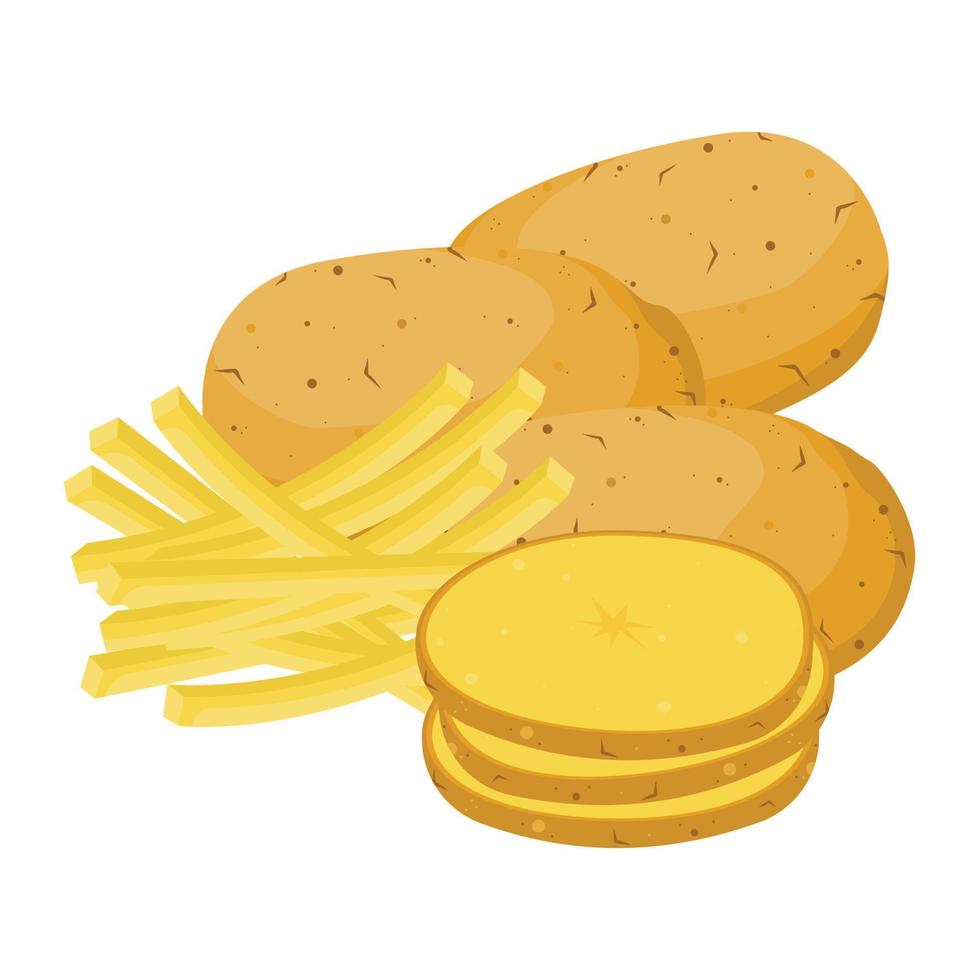 Potato set vector illustration