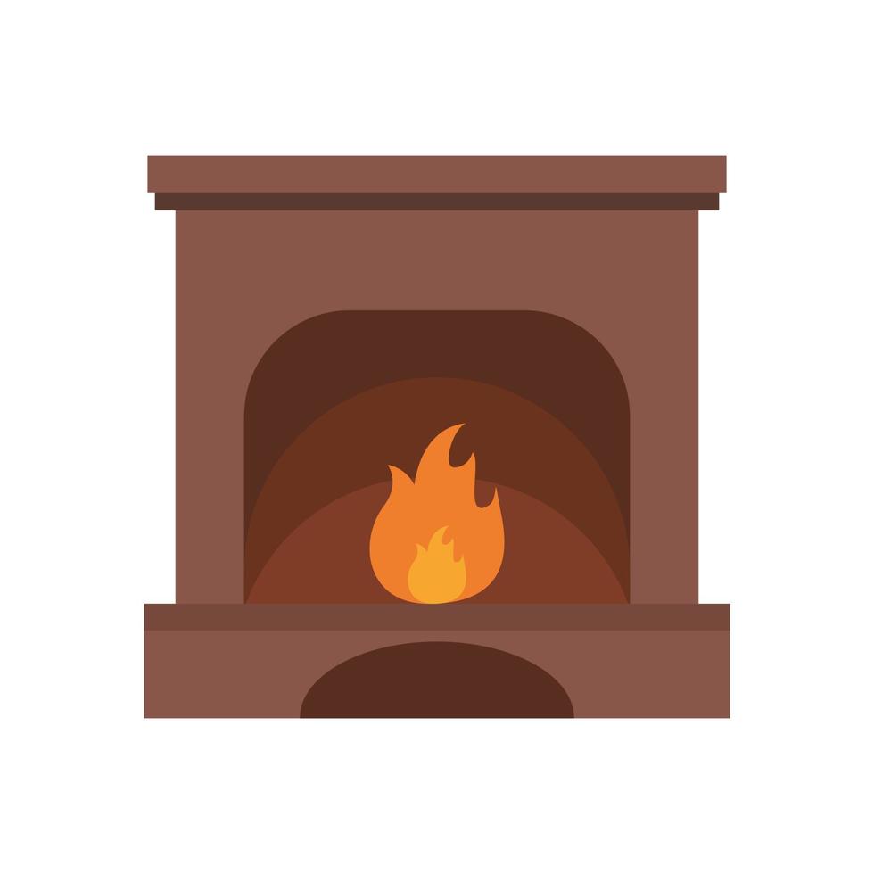 fireplace flat vector icon