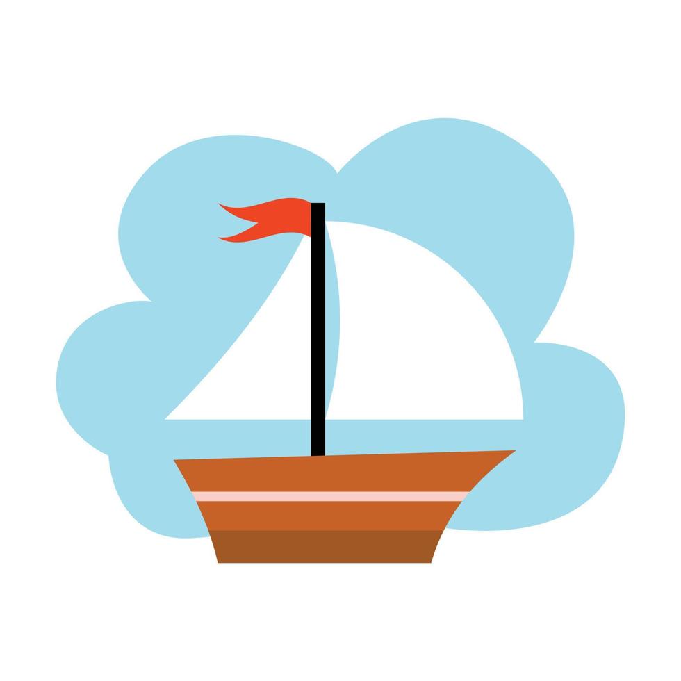 yacht flat vector icon