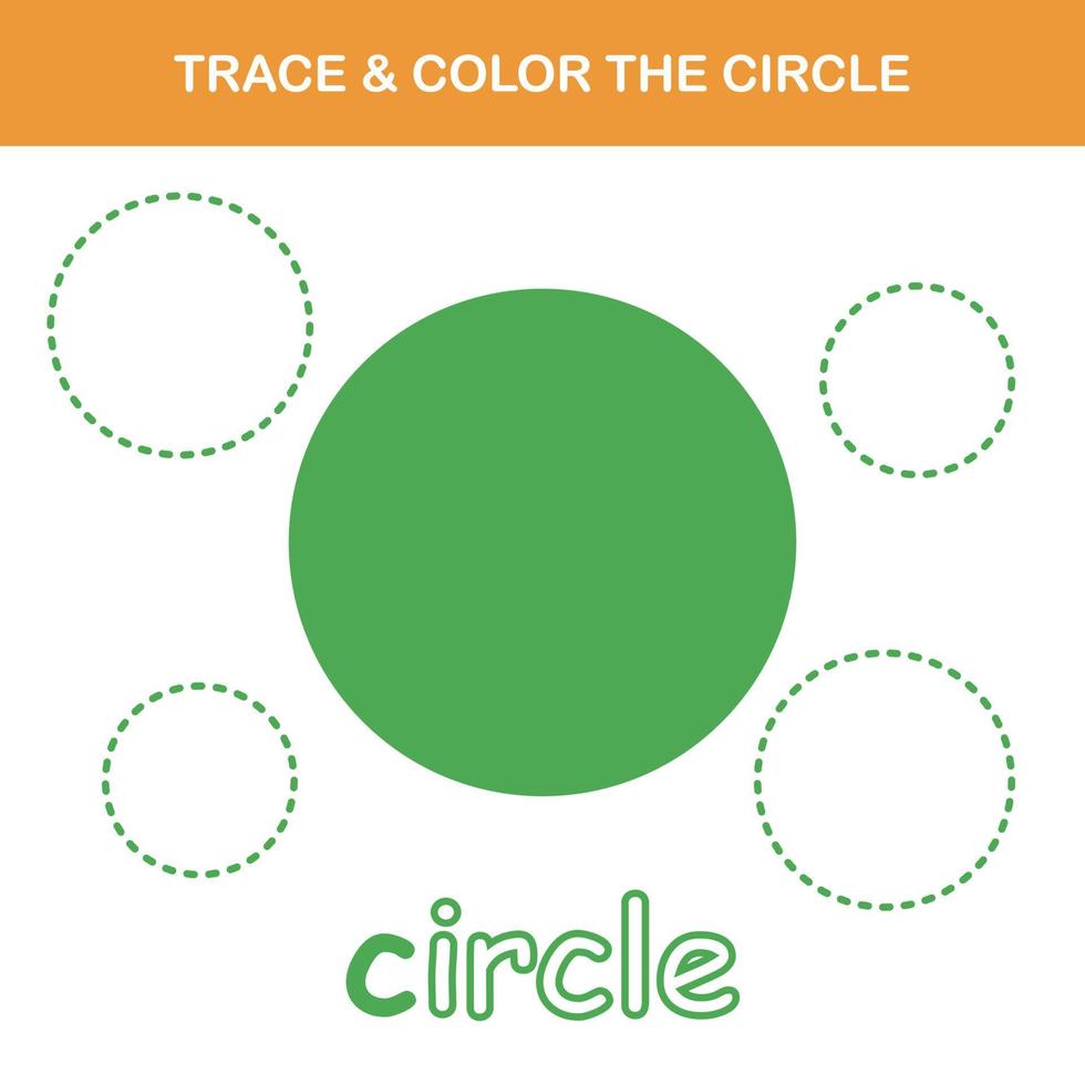 Trace and color worksheet vector