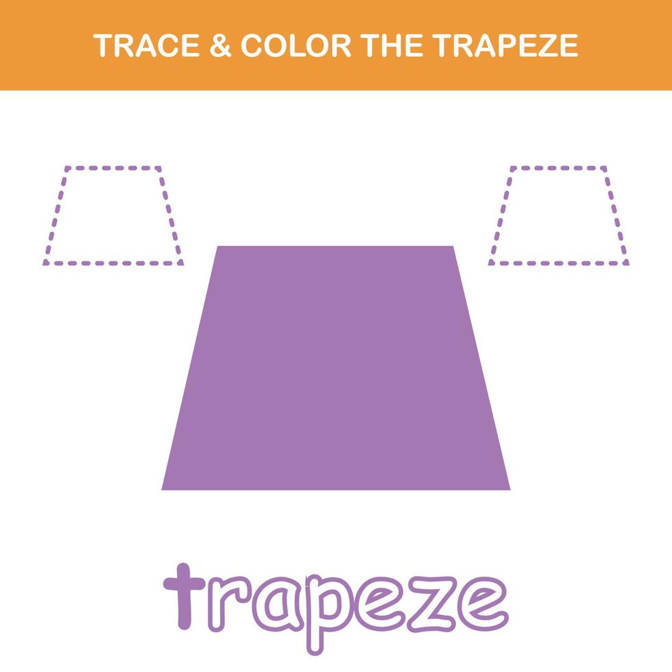 Trace and color worksheet vector