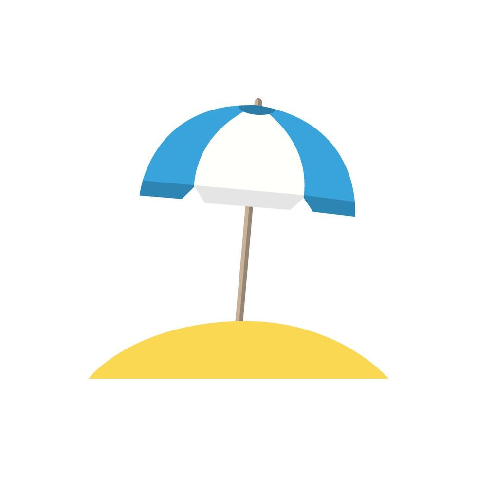 beach umbrella flat vector icon