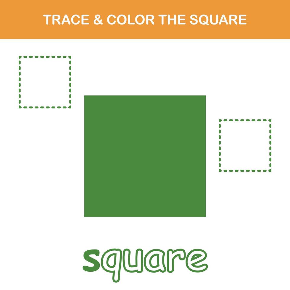 Trace and color worksheet vector
