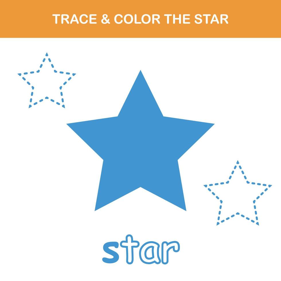 Trace and color worksheet vector