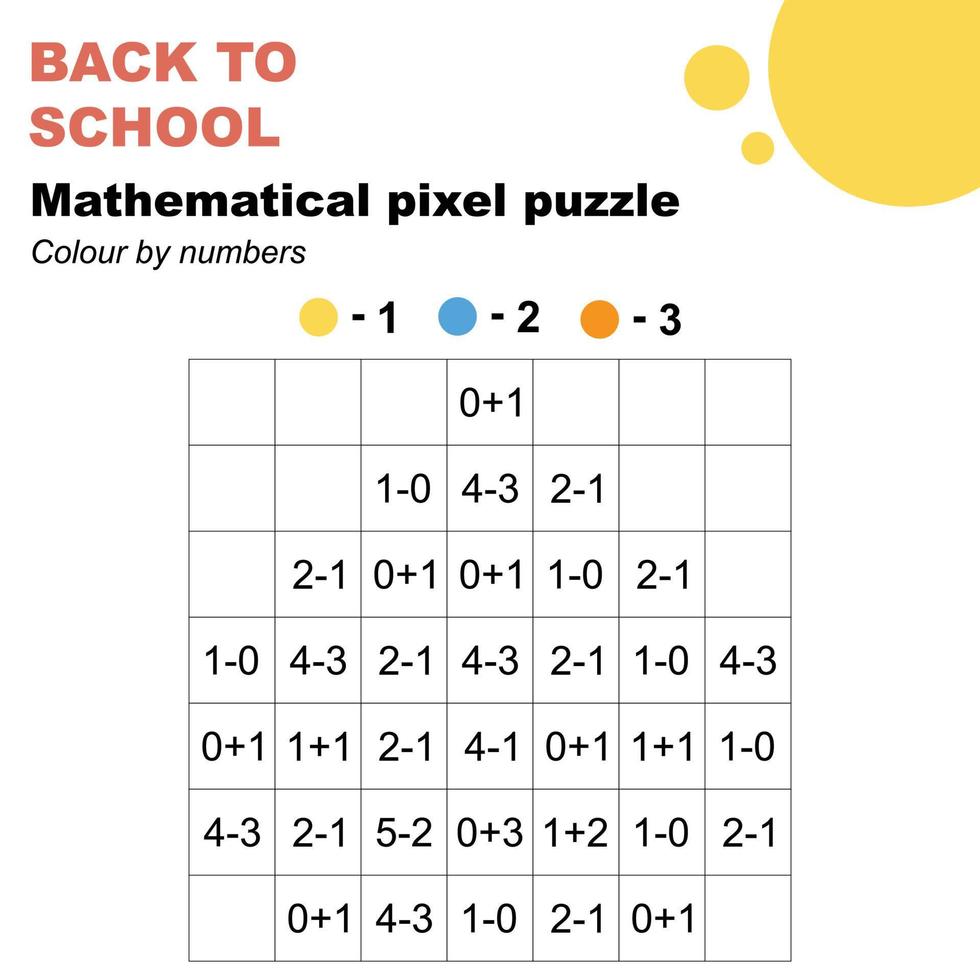 pixel puzzle colour by numbers vector