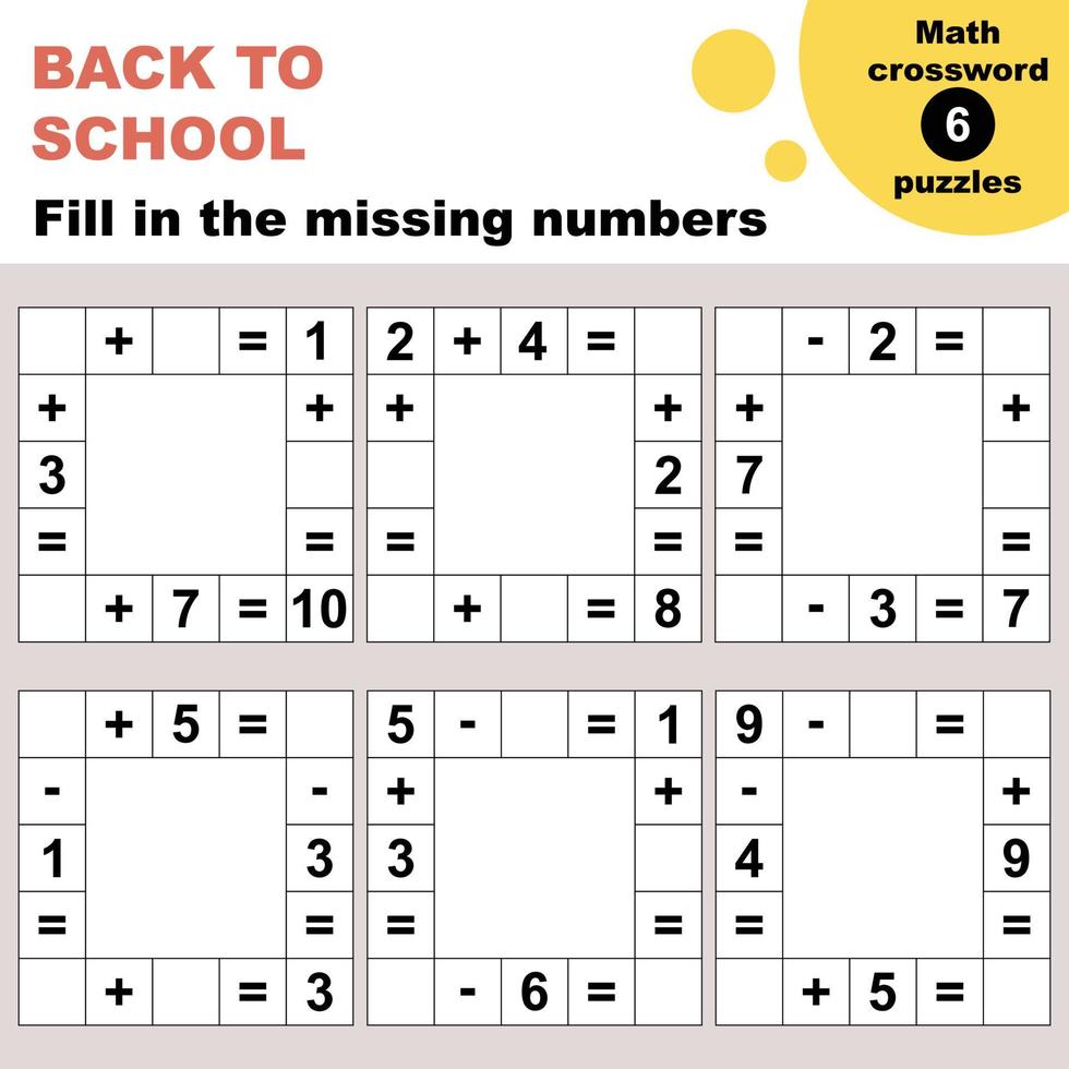Fill in the missing numbers printable worksheet vector