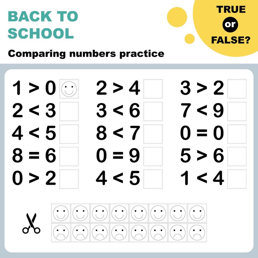 true or false comparing numbers vector