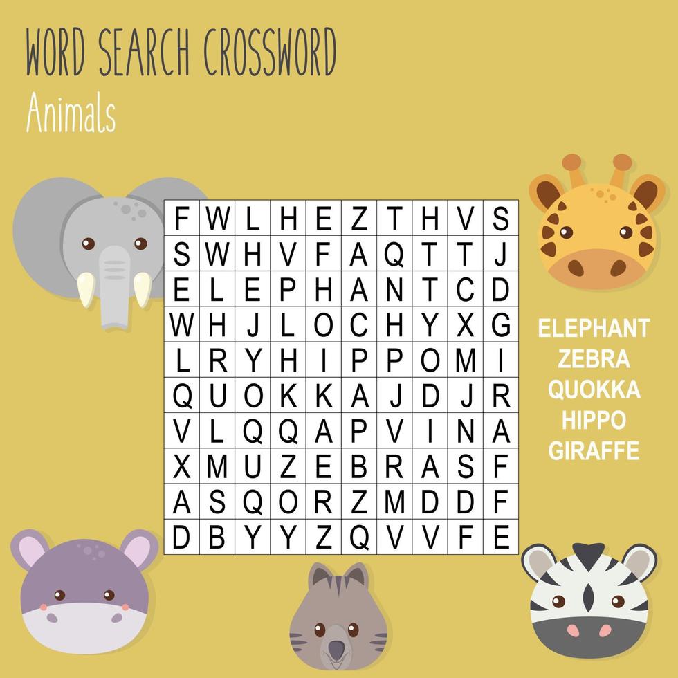 Printable word search puzzle vector