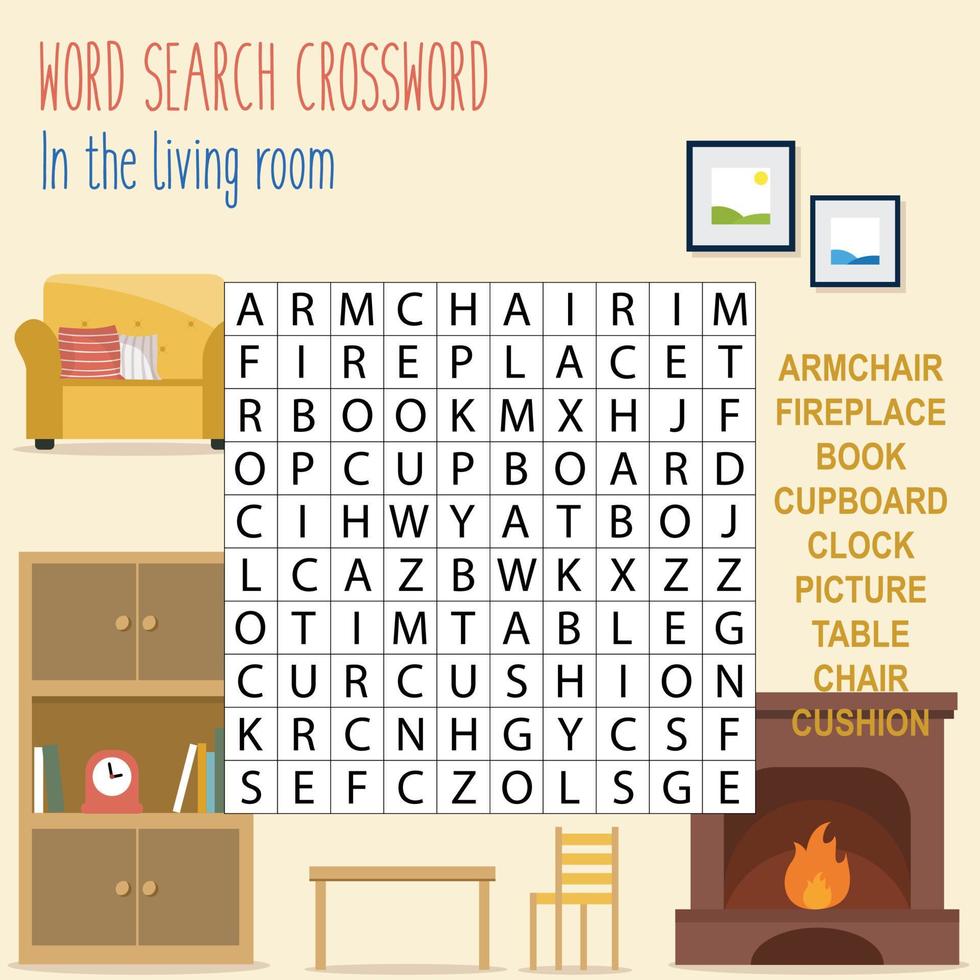 Printable word search puzzle vector