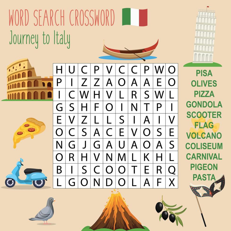 Printable word search puzzle vector