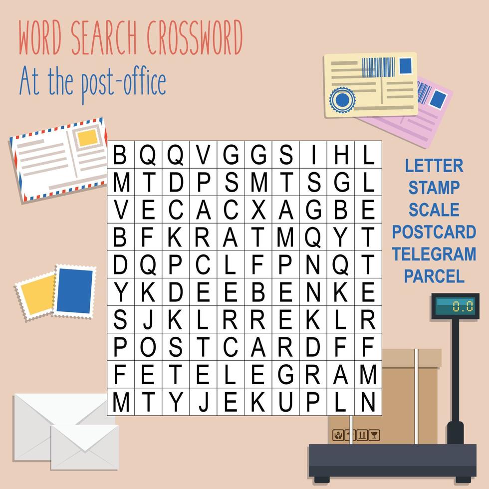 Printable word search puzzle vector