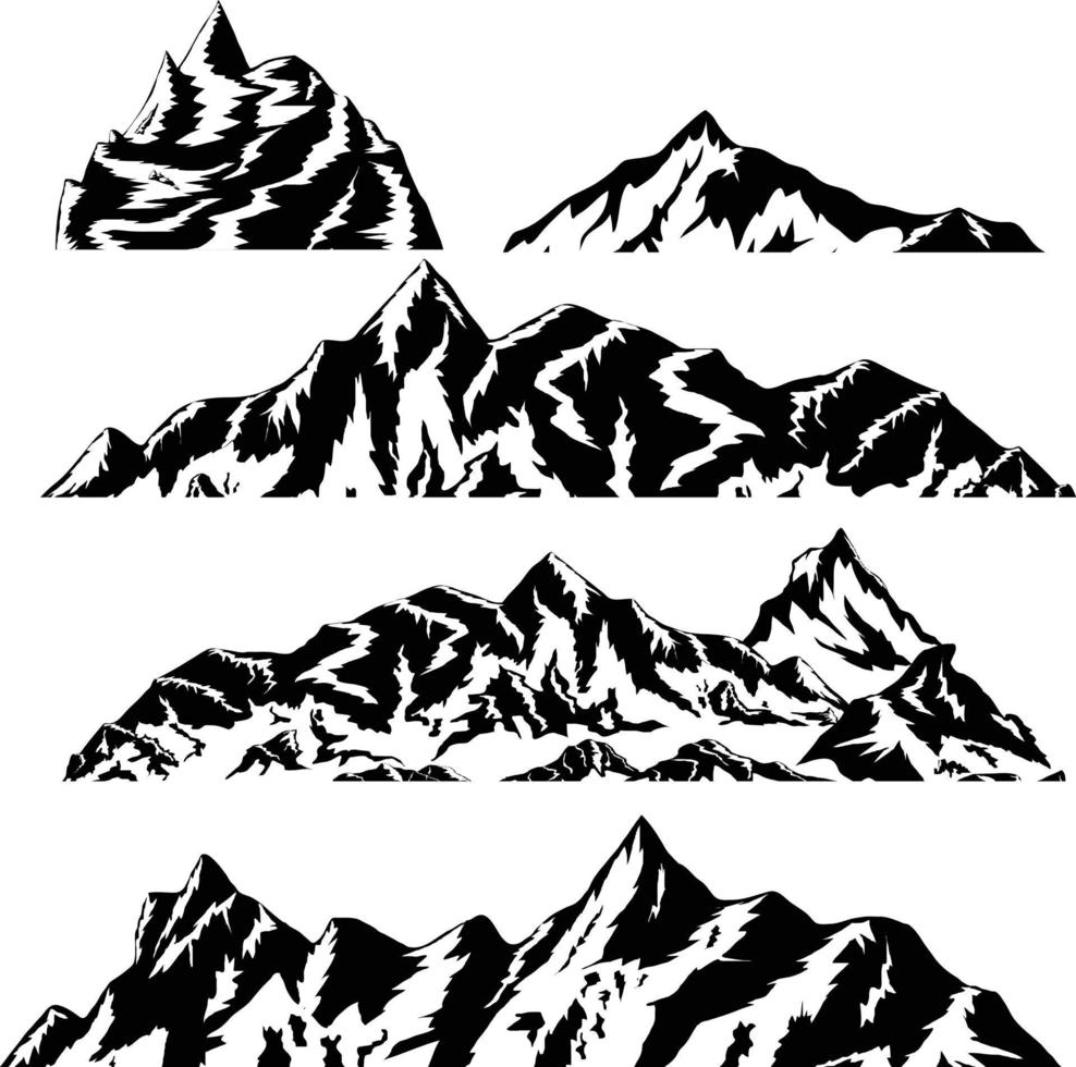 montañas siluetas vector