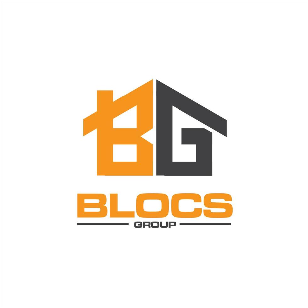 b g construction logo designs for real estate service vector