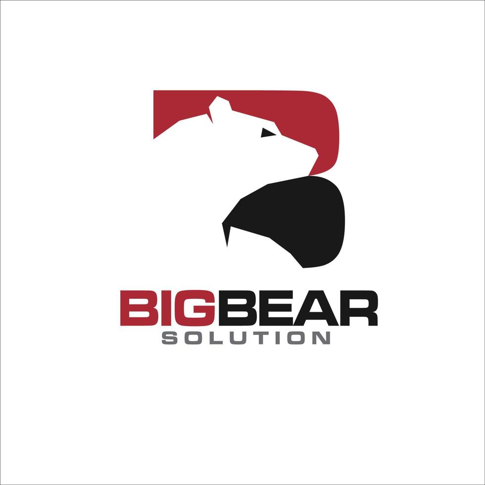 b bear logo designs simple modern for bear service like consulting and business vector