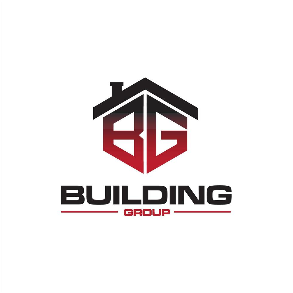 b g construction logo designs for real estate service vector