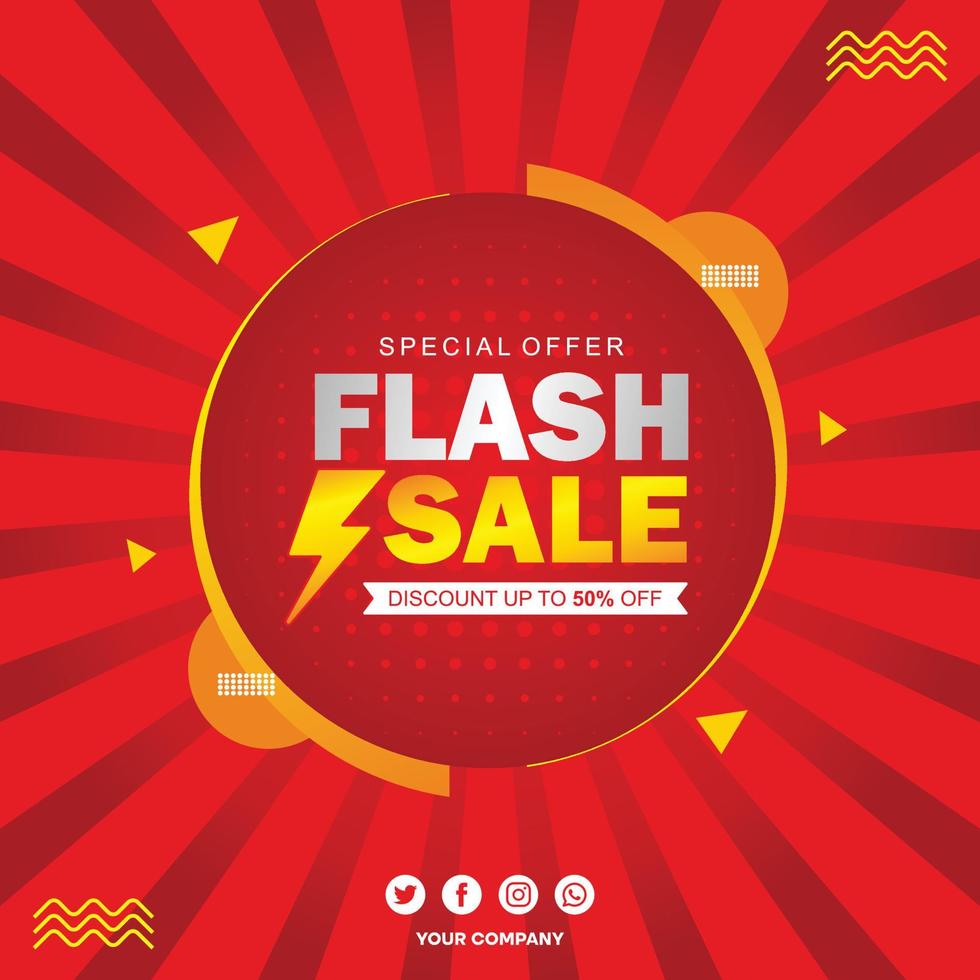 Flash Sale Banner Template Design vector