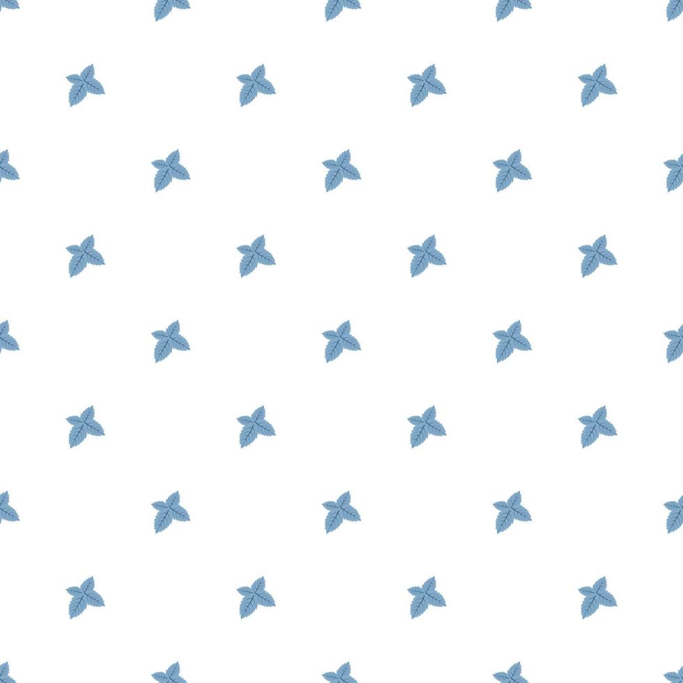 Cute simple seamless pattern with blue mint leaves. Delicate print for wrapping paper, textiles and design vector