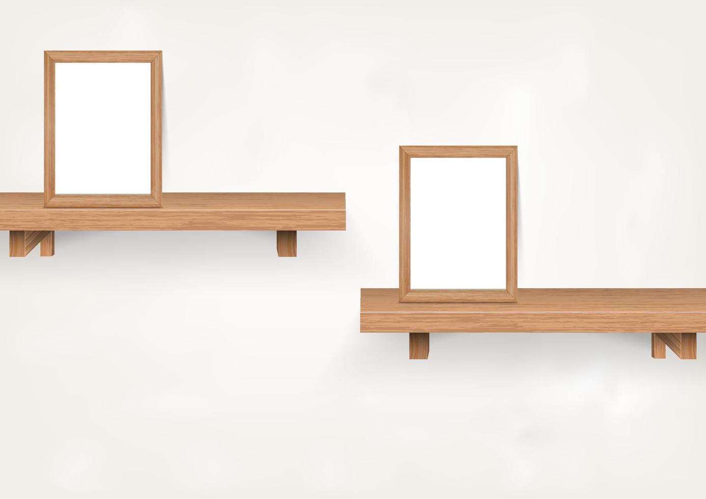 wooden shelf vector