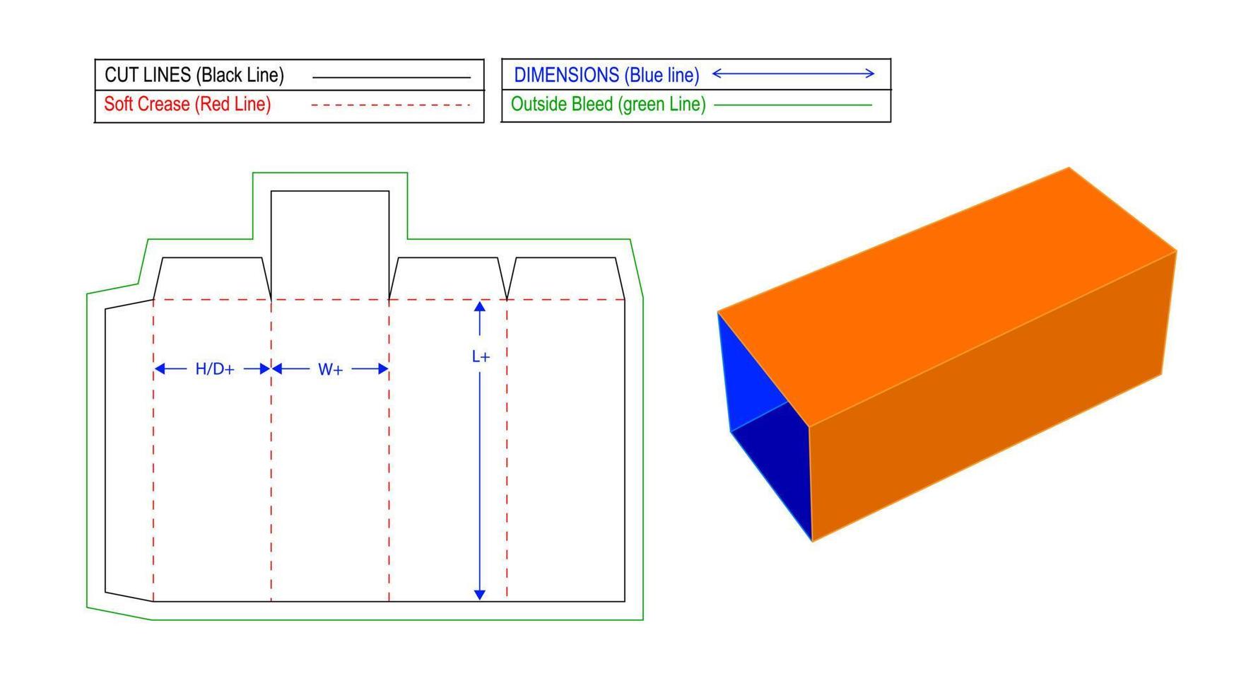 cajas de regalo de cartón de cajones fácilmente plegables, plantilla de línea de troquel y archivo vectorial 3d vector