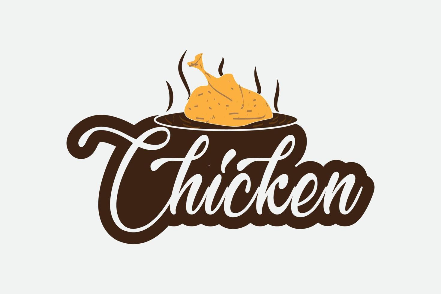 feliz día de acción de gracias y diseño de tipografía de fiesta de pollo vector