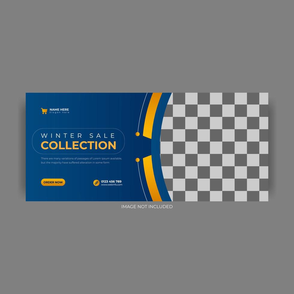 winter Sale Social Media Post Banner Template. Super discount sale square flyer template. Modern and editable. vector