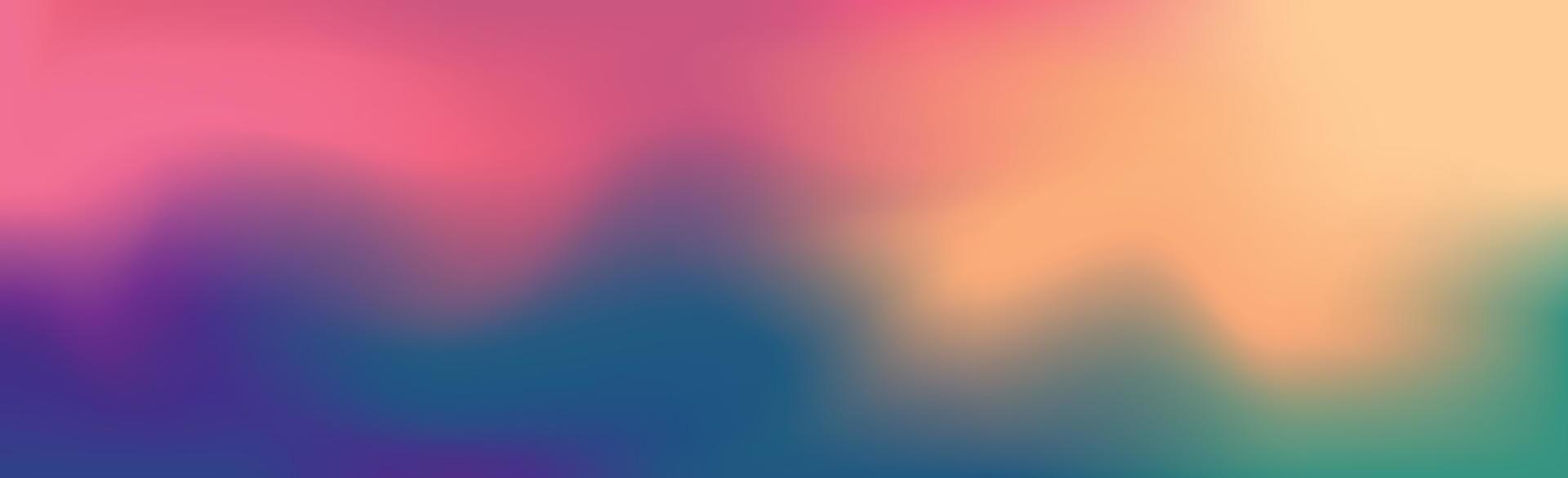 Blurred large panoramic summer background multicolored gradient vector