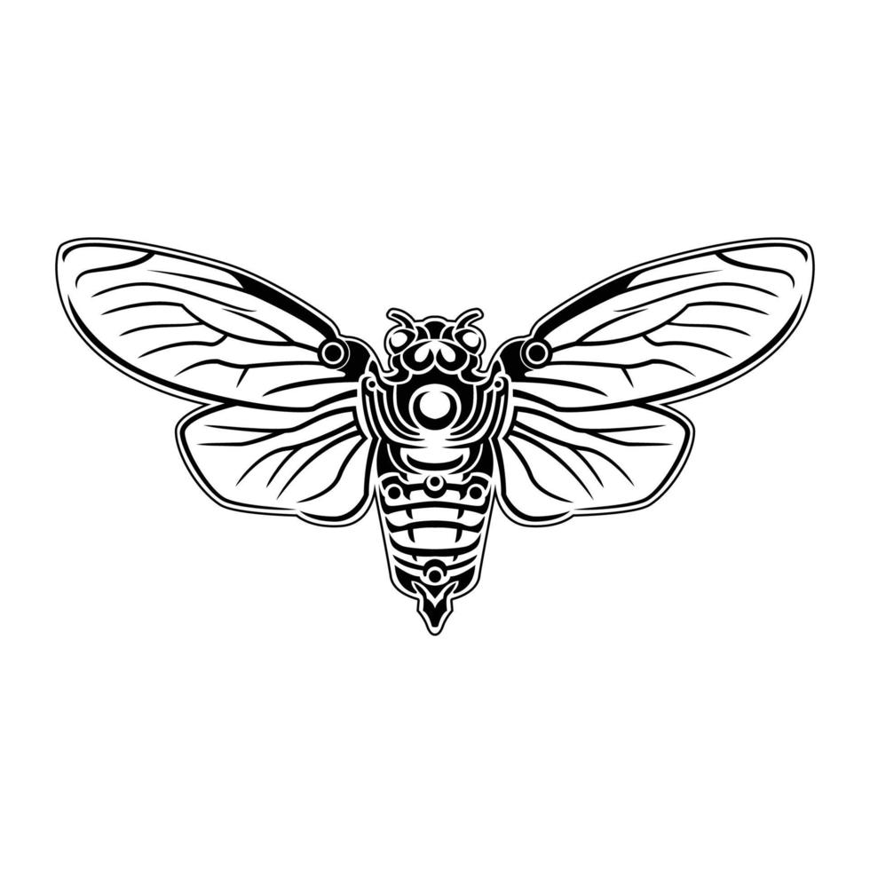 Tribal cicada illustration vector