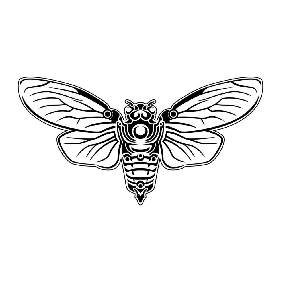 Tribal cicada illustration vector