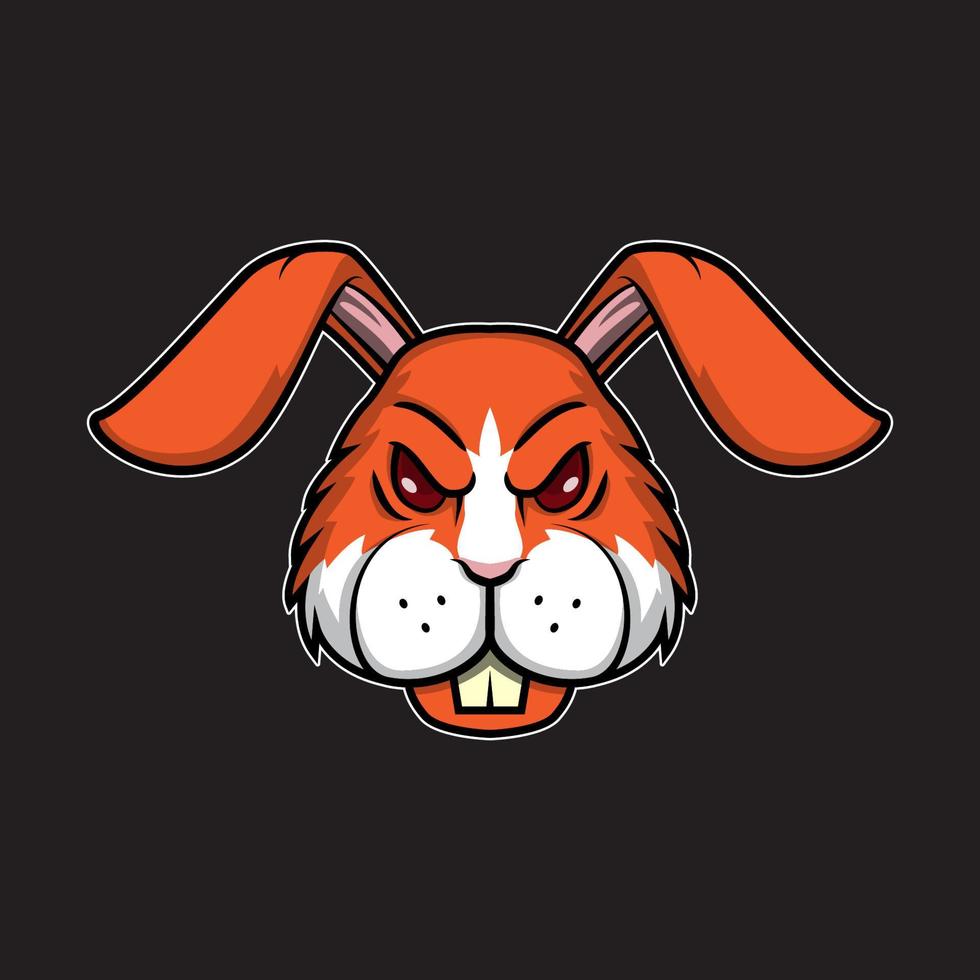 Rabbit logo head illustration vector