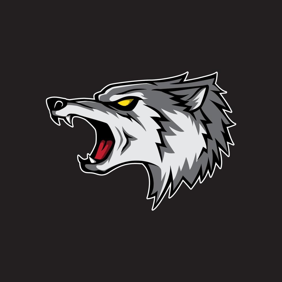 logo de cabeza de lobo vector