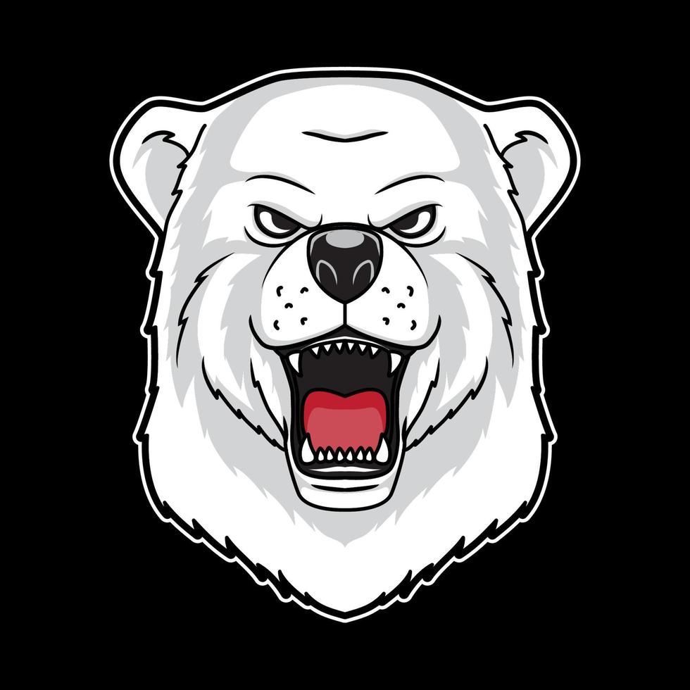 Polar bear head illustration vector