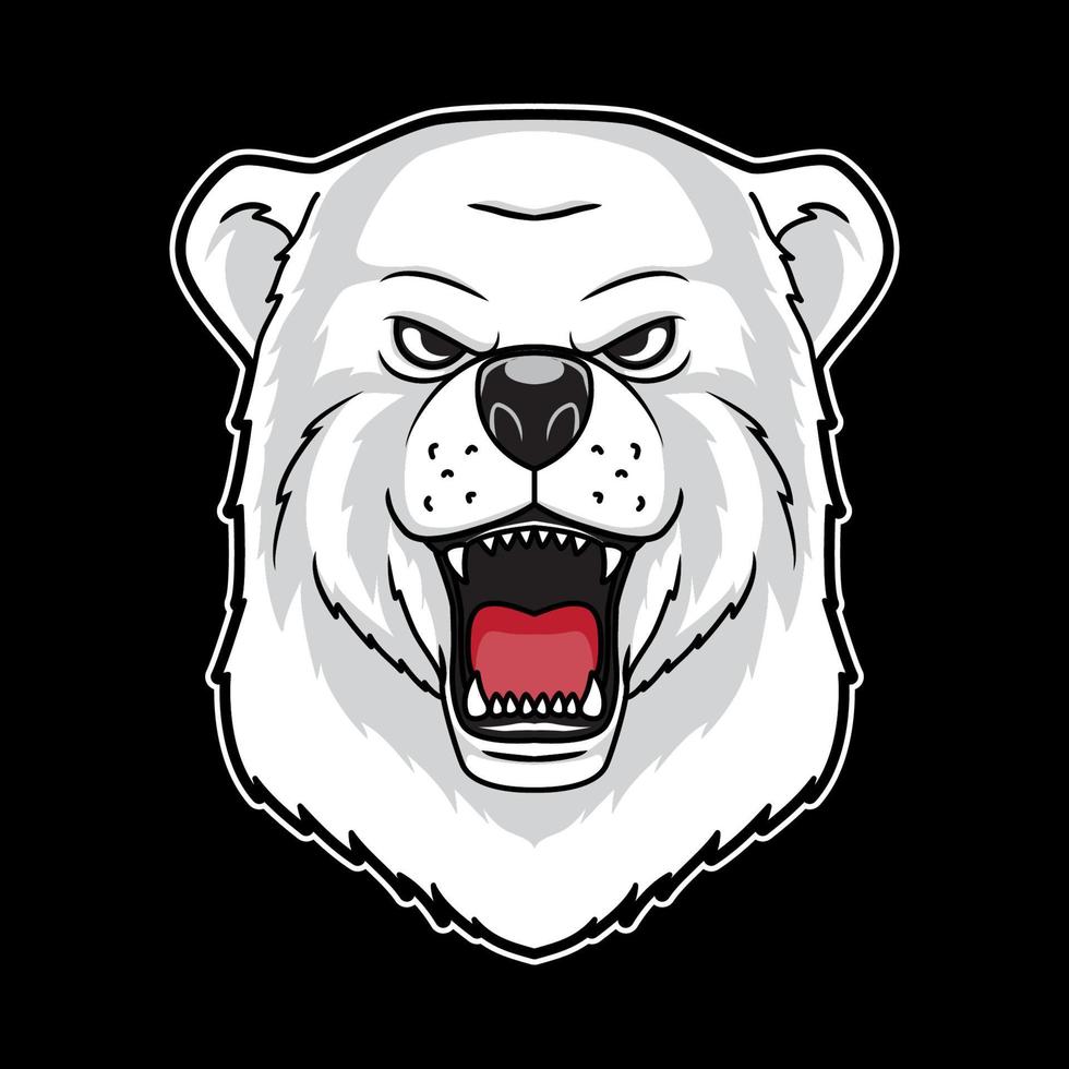 Polar bear head illustration vector