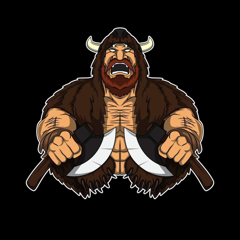 Berserker character illustration vector